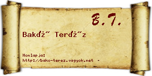 Bakó Teréz névjegykártya
